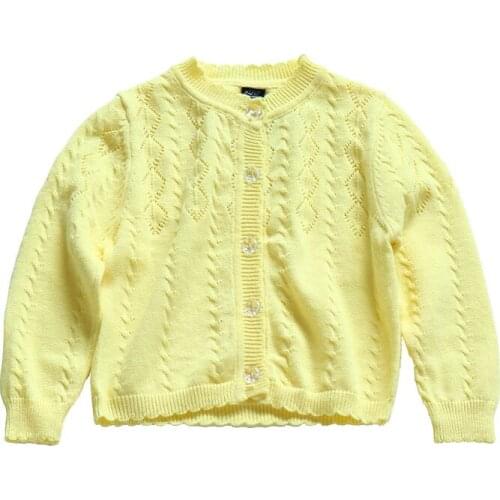 Cotton Yellow 0-24 Month Baby Girls Jacket Cardigan Sweater Baby Girls & Boy 6 12 24 Month Baby Clothes 185062