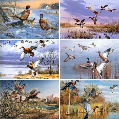 HUACAN Diamond Painting Duck Animal Full Drill Square Rhinestone Kit 5D DIY Diamond Art Embroidery Needlework Home Decoration