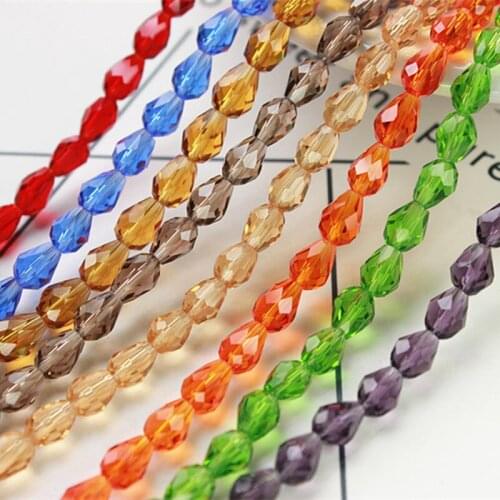 Water Drop Glass Beads For Jewelry Making Tear Crystal Beads For Women Kids Pendant Necklace DIY Decoration Accessories