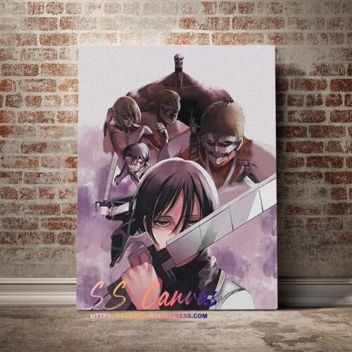 Shingeki No Kyojin Manga Painting Living Room Wall Art Bedroom Study Prints Pictures Decoration Canvas Home Decor Poster