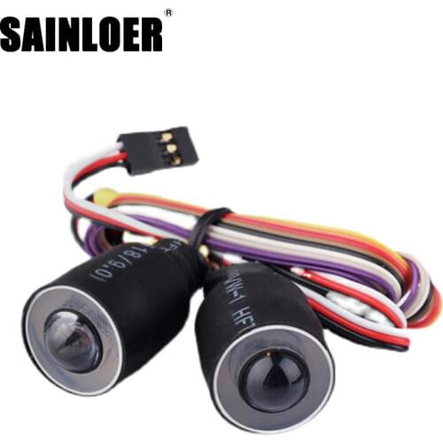 Red/Blue LED Lights Headlight for 1/10 RC Rock Crawler Axial SCX10 D90 Jeep Wrangler Body Shell