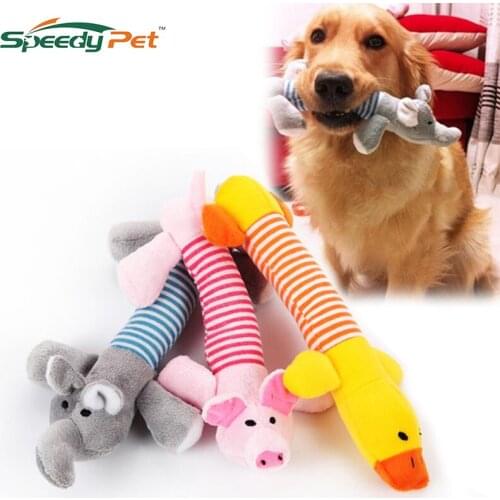 Hot 3 PCS/Lot Pet Dog Plush Squeaking Chew Toy Cut Animal Design Training Squeaky Toys High Qulity Bite resistance Dog Chew Toys