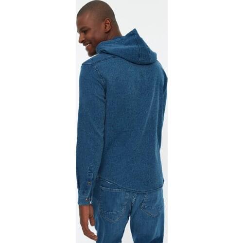 Trendyol Men Dobby Kapüşonlü Shirt TMNSS20GO0105