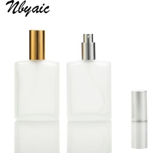 Nbyaic1pcs frosted glass 100ml large capacity perfume bottle bottling press spray empty bottle portable glass frosting bottle