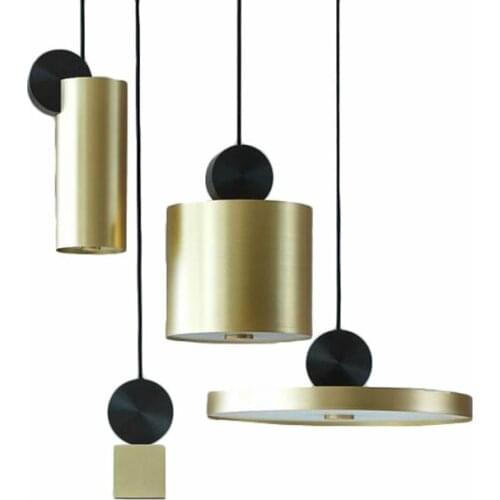 Nordic Brush Gold Metal Led Pendant Lights Modern Bar LED Hanging Lamp Indoor Lighting Led Droplight Suspend Lamp Fixtures