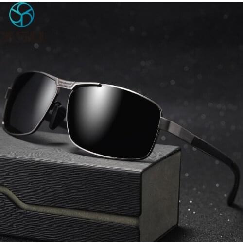 YSO 2020 New Men Sunglasses Metal Frame Rectangle Polarized UV Protection Glasses For Car Driving Man Classic Sunglasses 2490