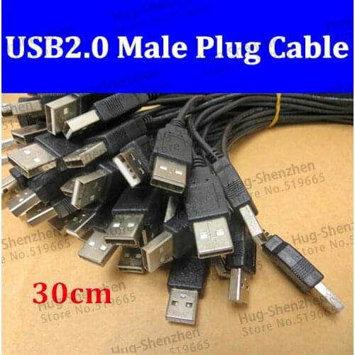 Wholesale 100pcs/lot USB2.0 EXTENSION CABLE USB male Plug Cable About 30CM 22AWG cable for computer accessories ,phone,mp3/mp4