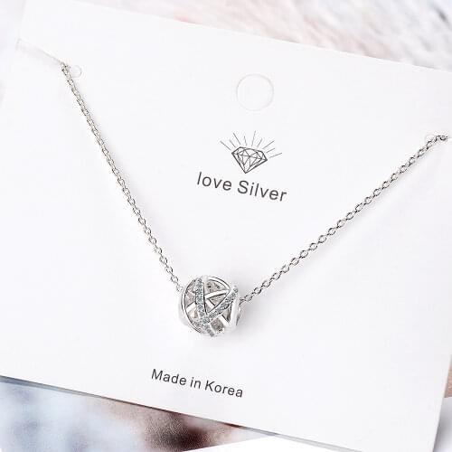 Hollow Cylindrical 925 Sterling Silver Trendy Pendant Chain Necklace For Women Zircon Girl Necklace Anniversary Fine Jewelry