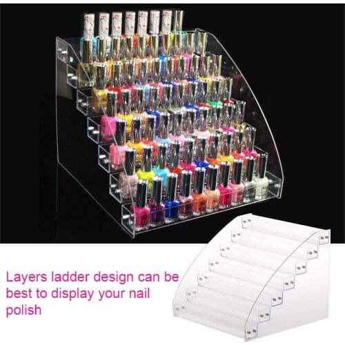 Clear Acrylic Beauty Makeup Nail Polish Storage Organizer Rack Display Holder Multi-layer Display Stand Manicure Tool