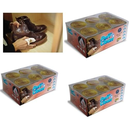 Pufai Puff Clean Leather Shoes Jacket Cleaning Wipes Capsules 72 Cleaning Capsules in 3 Boxes