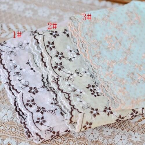 Hot sale Clothes accessories, colored chiffon embroidered lace High-quality H1204