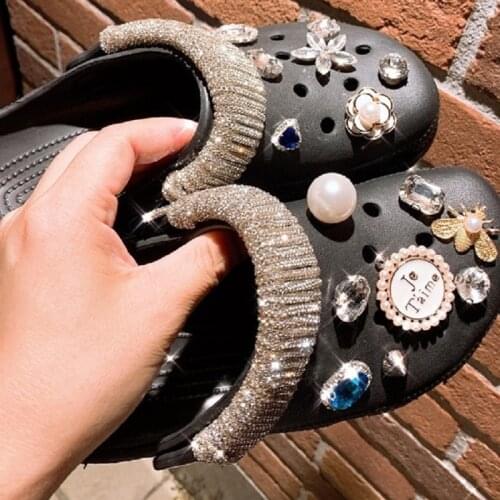 Luxury Croc Charms High Quality Croc Charms Designer 2021 Hot Sale Shoe Charms Rhinestone Bundle Shoe Accessories for JIBZ