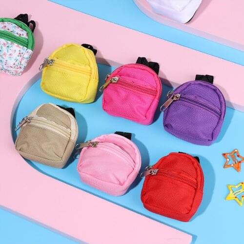 1PC Mini BJD/SD Backpack for Dolls Toys Accessories Small Cloth Double Zipper Doll Bag Zero Wallet Child Kids Gifts
