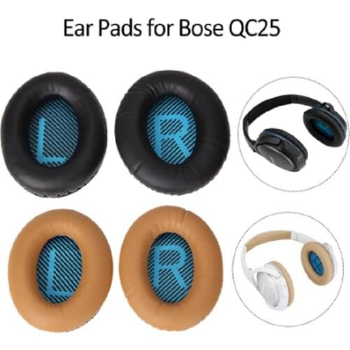1Pair Replaceable Ear Pad Cushion for Bose QC25 Headphones Leather SoundTrue Quiet Comfort Soft 2 QC25 AE2 QC2 QC15 Ear Cushions