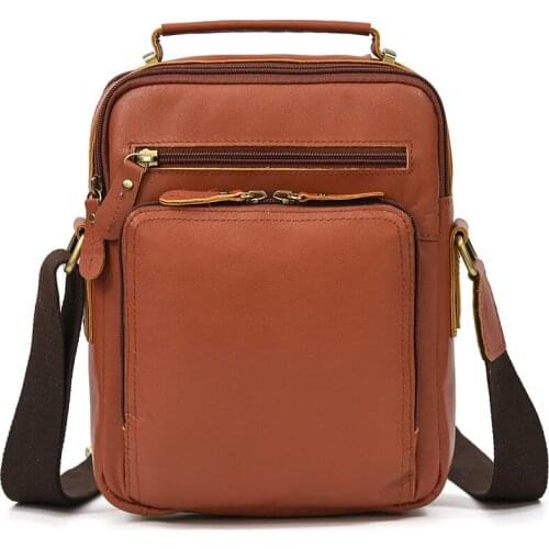 Fashion Male Crossbody Bag Casual Business Real Cow Leather Men Messenger Bags Vintage Men Small Shoulder Bags Handbags Clutches