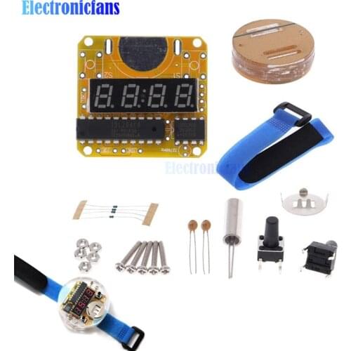 Smart Electronic single-chip LED watches electronic clock kit DIY LED Digital Watch Electronic Clock Kit With Transparent Cover