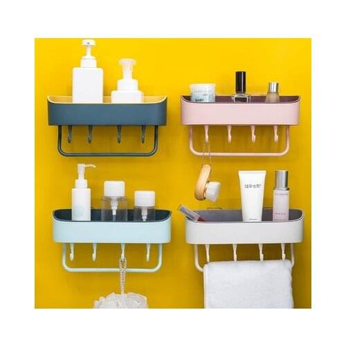 Bathroom Rack Toothbrush Placement Rack Strong Paste Free Punching Multi-function Storage Box Kitchen Storage Box
