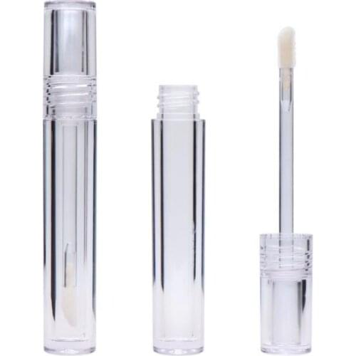 100pcs Empty 7.8ML Lipgloss Tubes Round Transparent Lip Gloss Tubes With Wand Empty Lip Gloss Tubes Clear SN3058