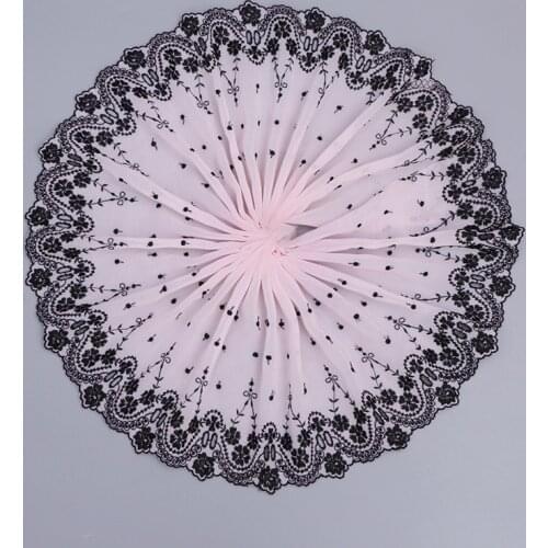 15Yards Pink Beige Embroidery Lace Trim Guipure Mesh Floral Ribbon Dress Sewing Craft DIY High Quality