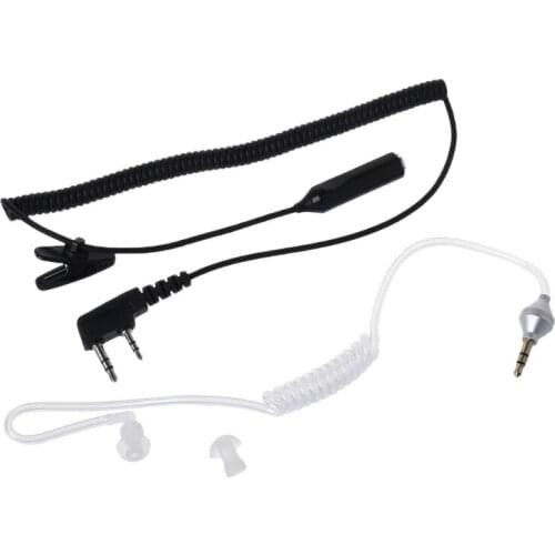 2-Pin PTT Mic Headset to 3.5mm Air Acoustic Tube Earpiece for Baofeng UV-5R 888s