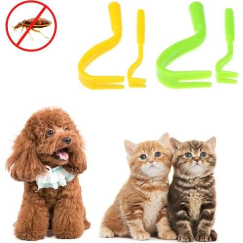 2Pcs/Set Pet Flea Remover Tool Twist Hook Flea Remover Hook Ticks And Parasites Cleaning Scratching Device Cat Dog Pet Supplies