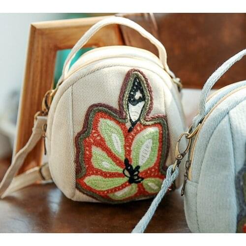 2021 New Product Magnolia Flower Fabric All-match Mobile Phone Bag Coin Purse Small Bag Messenger Bag Mobile Phone Bag