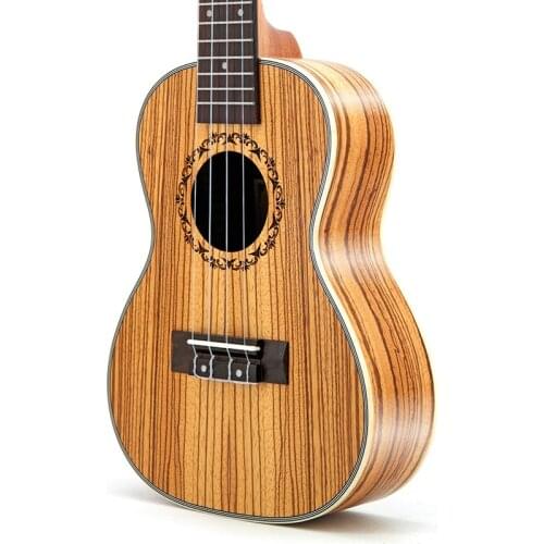 23 inch Ukulele Concert Zebra wood Hawaii 4 Strings Guitar Electric Ukelele guitarra Music Instrument Gitar with Pickup EQ