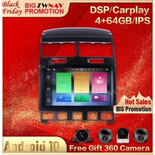 360 Cameras IPS Screen For VW Touareg GP 2002 2003 2004 2005-2010 Android 10 Multimedia Car Player GPS Audio Radio Recorder Head