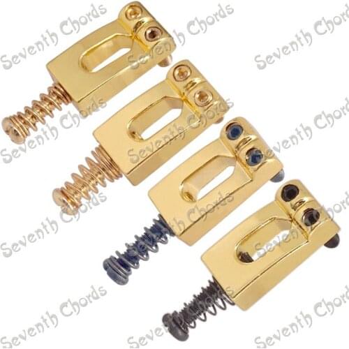 6 Pcs Gold Concave Tyle Guitar Bridge String Saddles For Electric Guitar Replacement (Black Screw & Gold Screw for choose)