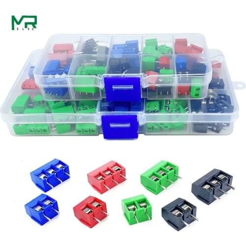 68/135/pcs / box KF301- 2P/3p screw 5.0mm terminal block 2 Pin 3 Pin Spliceable pcb terminal block Connector
