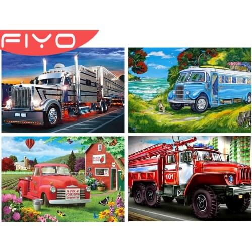 5D DIY Diamond Painting Full Square Round Drill Truck Scenery Diamond Embroidery Landscape Home Decoration Diamond Art Gifts