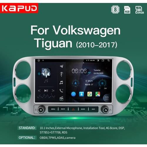 Kapud 10.1''Android 10.0 Auto Radio GPS Car Stereo Multimedia Player For Volkswagen Tiguan 2010-2017 Navigation 4G Wifi DSP SWC