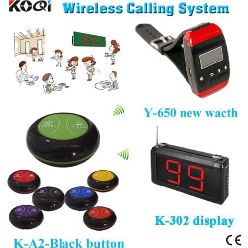 Wireless calling system Restaurant table call service bell with 433mhz frequency