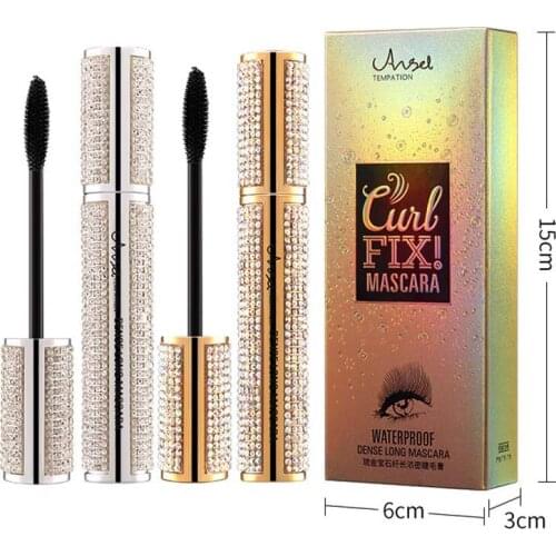 Glitter Diamond Mascara Fiber Eyelash Extension Tools Waterproof Long Lasting Thicken Lengthening Curling Black Makeup Tool