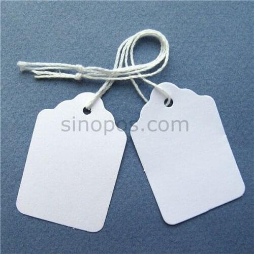 32x48mm Strung Garment Price Tags, string Gift hang tag, prestring Packaging Label, prestrung Blank Merchandise Tags in Paper