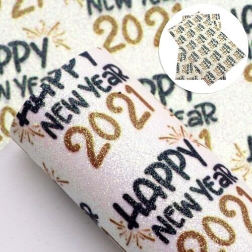 David accessories 20*33cm New Year Planet Fine Glitter Synthetic Leather Fabric for Bags Wallte DIY in Craft Bow-knot,1Yc14181