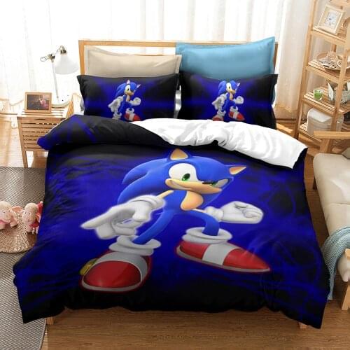 Hedgehog Cartoon Figure Kids Bedding Set Game Duvet Cover Sets Comforter Bed Linen Twin Queen King Single Size Dropshipping Gift