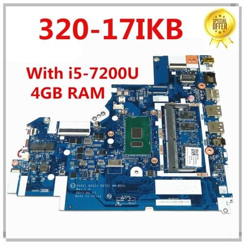 For LENOVO IDEAPAD 320-17IKB Laptop Motherboard P/N 5B20N86620 With i5-7200U 4GB RAM DDR4 MB 100% Tested Fast Ship