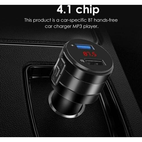 Mayitr FM Transmitter Power Adapter Bluetooth for Car Receiver Wireless Handsfree Kit Dual USB Charger MP3 Player Adapter