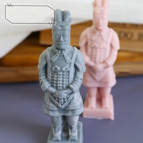 Terracotta Warriors Aromatherapy Gypsum Mold Character Candle Mould Handmade Qin Terracotta Warriors Art Home Deco Silicone Mold