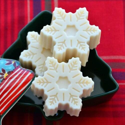 SJ 6 Cavity 3D Snowflake Soap Mold Silicone Mould Resin Mould for DIY Handicraft Candle Soap Making