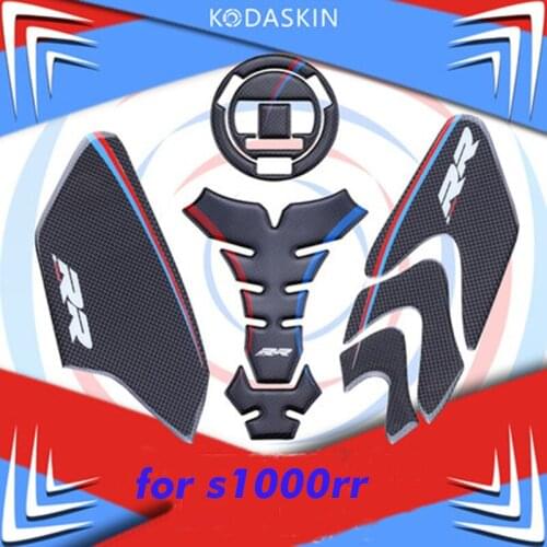 KODASKIN 3DReal Carbon Motorcycle Gas Tank Pad Stickers Side Knee Decals Protectors for BMW S1000RR HP4 Accessories