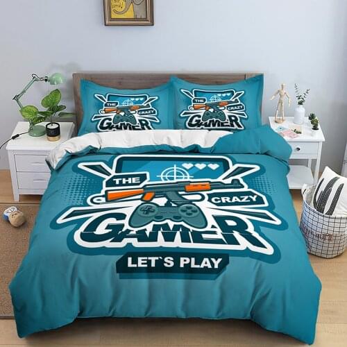 Play Game Bedding Set Gamepad Cartoon Boys Comforter 3D Print Luxury Duvet Cover Sets Home Textile Queen King Single Size Kids