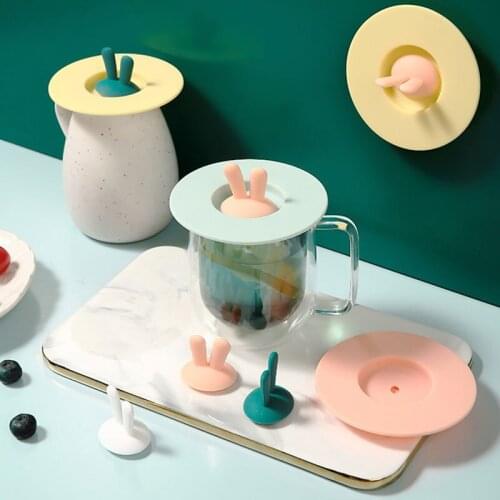 Water Drinking Cup Lid FDA Silicone Anti-dust Bowl Cover Cup Seals Glass Mugs Cap Leak-Proof And Dust-Proof Ceramic Tea Cup Lid
