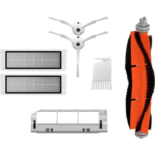 Main Brush Cover + Side Brush(2 sets) + Filter+ Main Brush With Cleaning Comb For Xiaomi Roborock S50/S55/S5 MAX/S6 MAXV/S6 Pure