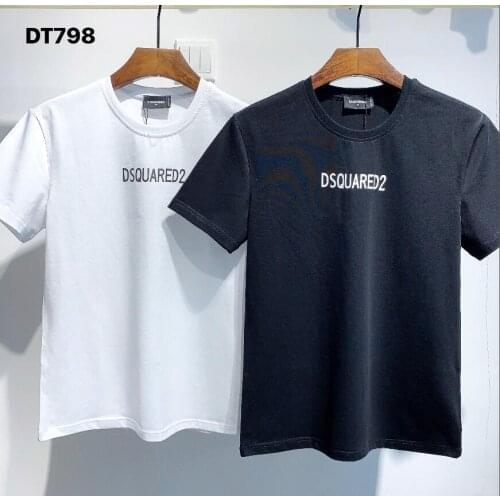 Summer Dsquared2-Black/White Short Sleeve T-Shirt Mens and Womens 2021 New Tops DT798