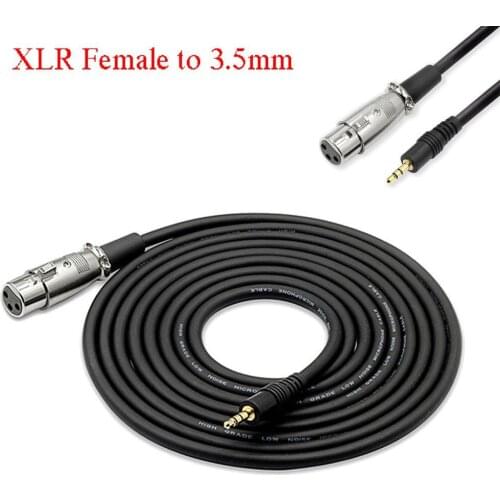 2.5m/8.2ft Microphone Cable XLR To 3.5mm Plug Condenser Audio Adaptor Microphone Connector Line Audio Cable