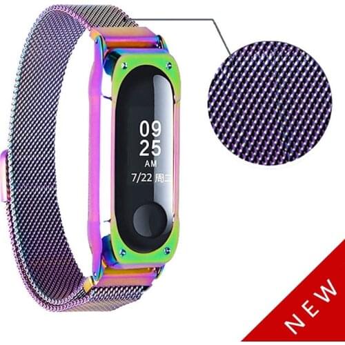 Multicolor Milanese Magnetic Buckle Straps For Xiaomi Mi Band 3 Metal Wrist Strap Screwless Stainless Steel Wristband MiBand 3