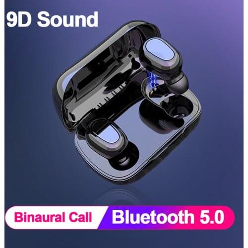 L21 True Wireless Earphones Sport Bluetooth V5.0 Headset 9D HIFI Handsfree Touch Control Noise Reduction in ear Earbuds TWS