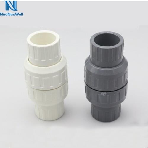 NuoNuoWell PVC Water Pipe Check Valve Socket Union Non-Return Quick Coupler Slip X Slip NEW Schedule 20/25/32/40/50/63mm